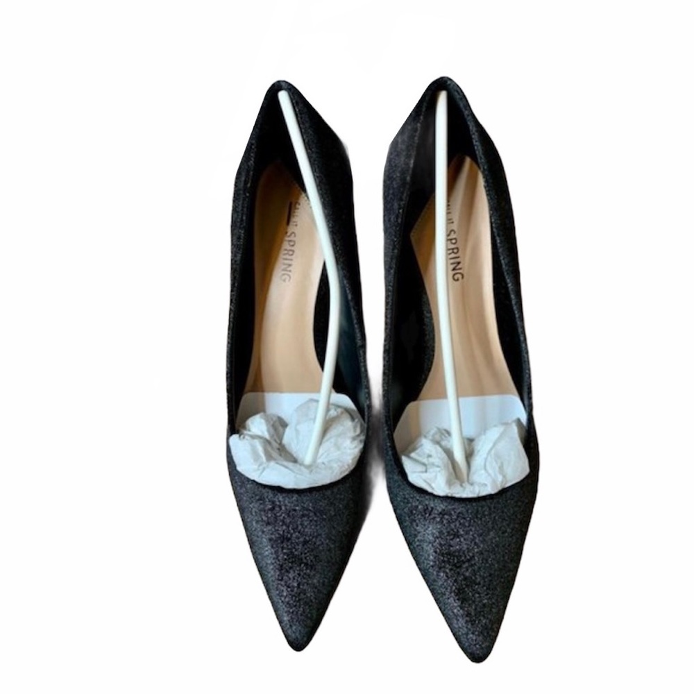 CALL IT SPRING Heels Pointed Toe Pump Black Sparkle NEW - Picture 8 of 15